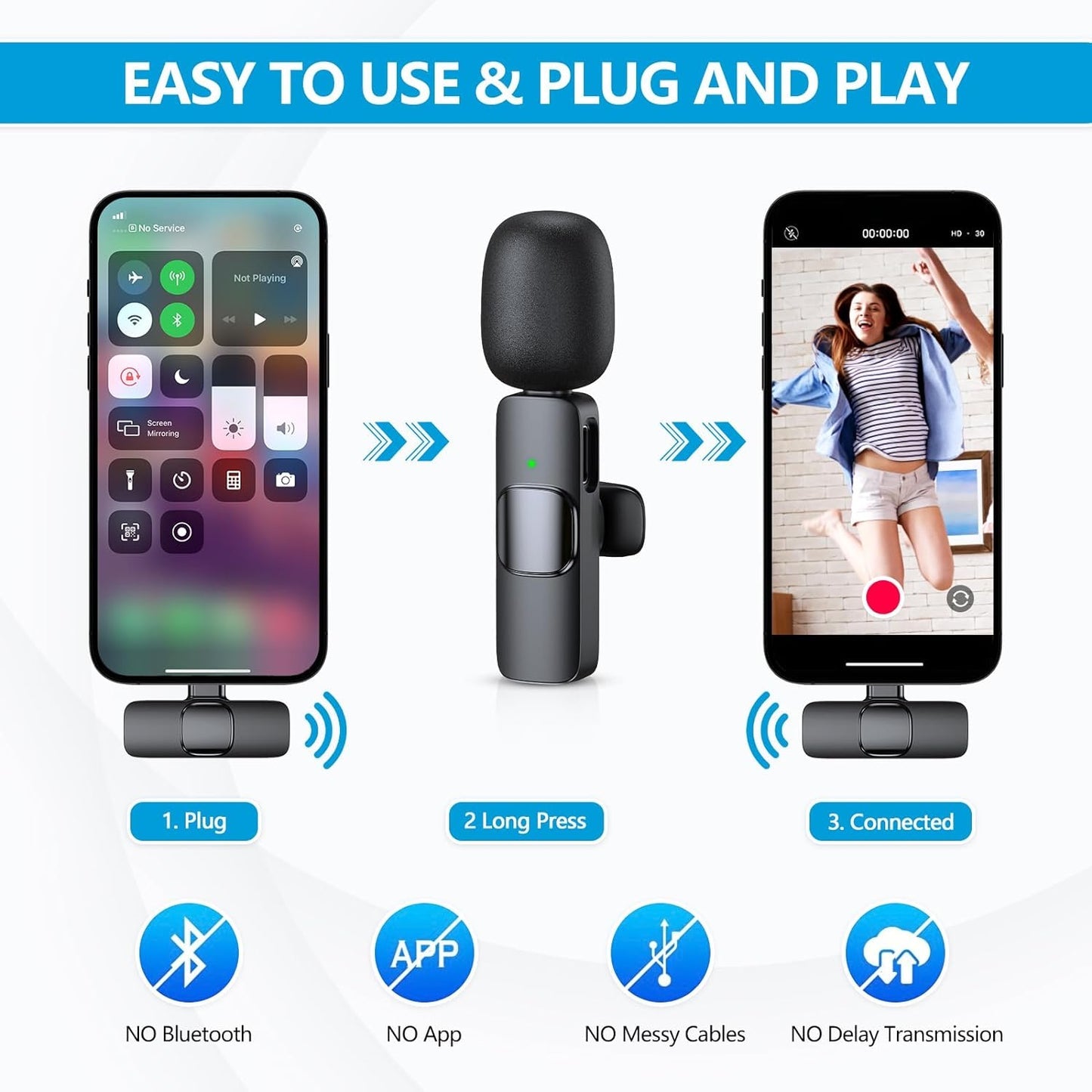 ClipMic Duo – Ensemble de microphones sans fil à réduction de bruit