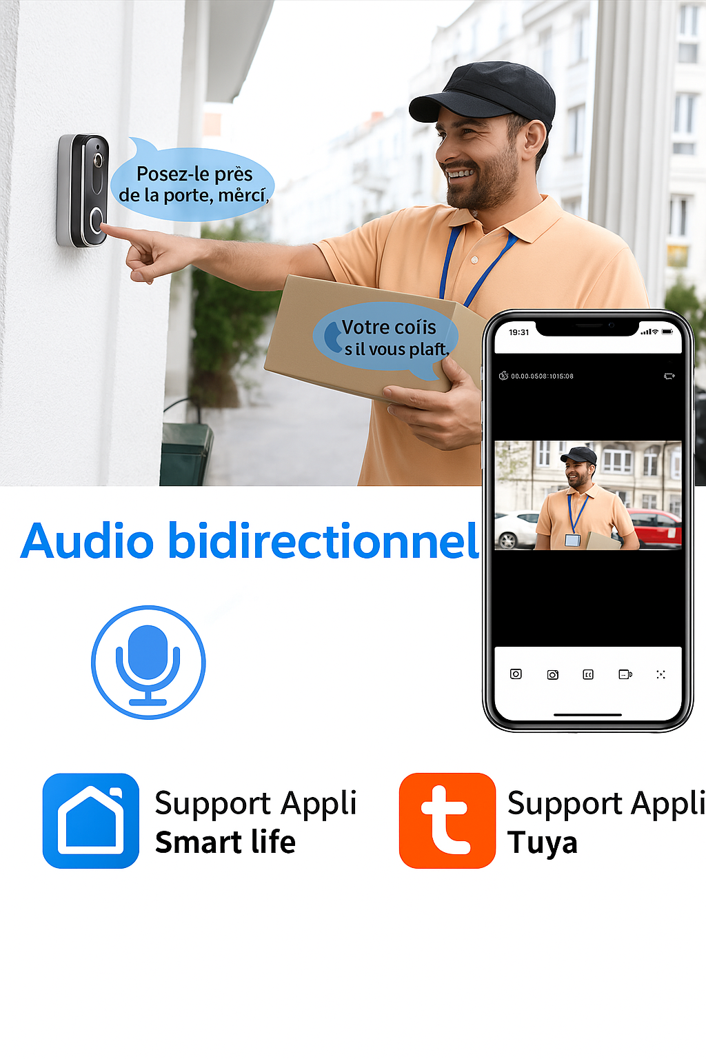 Smart WiFi Doorbell & Security Cam in One (Copie)