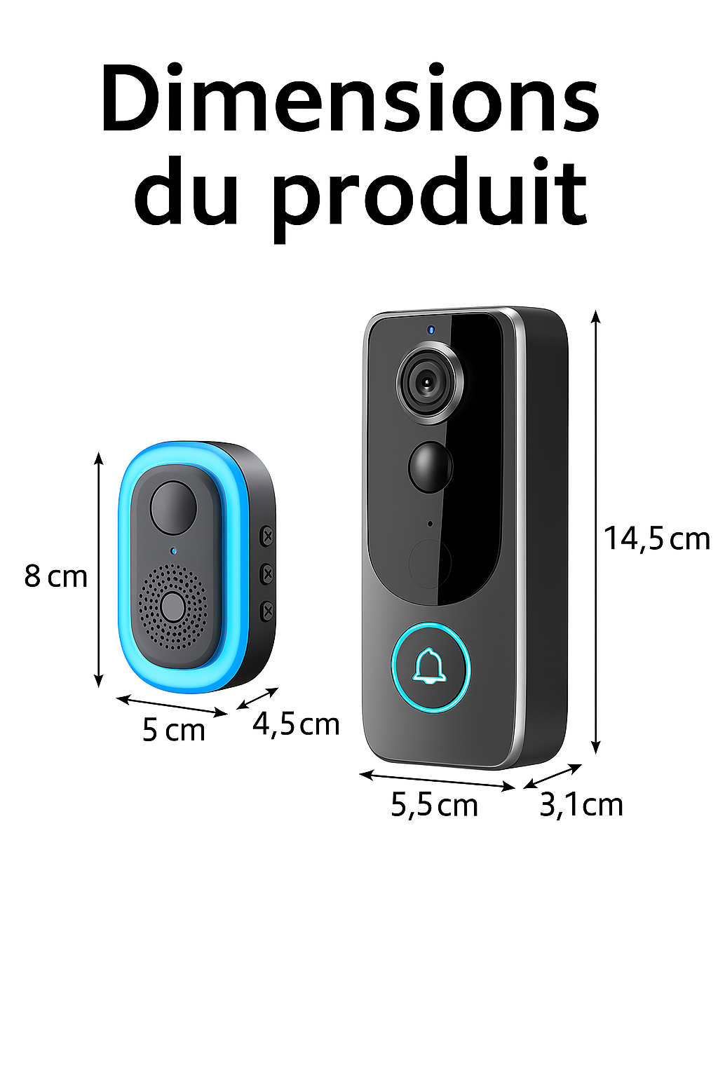Smart WiFi Doorbell & Security Cam in One (Copie)