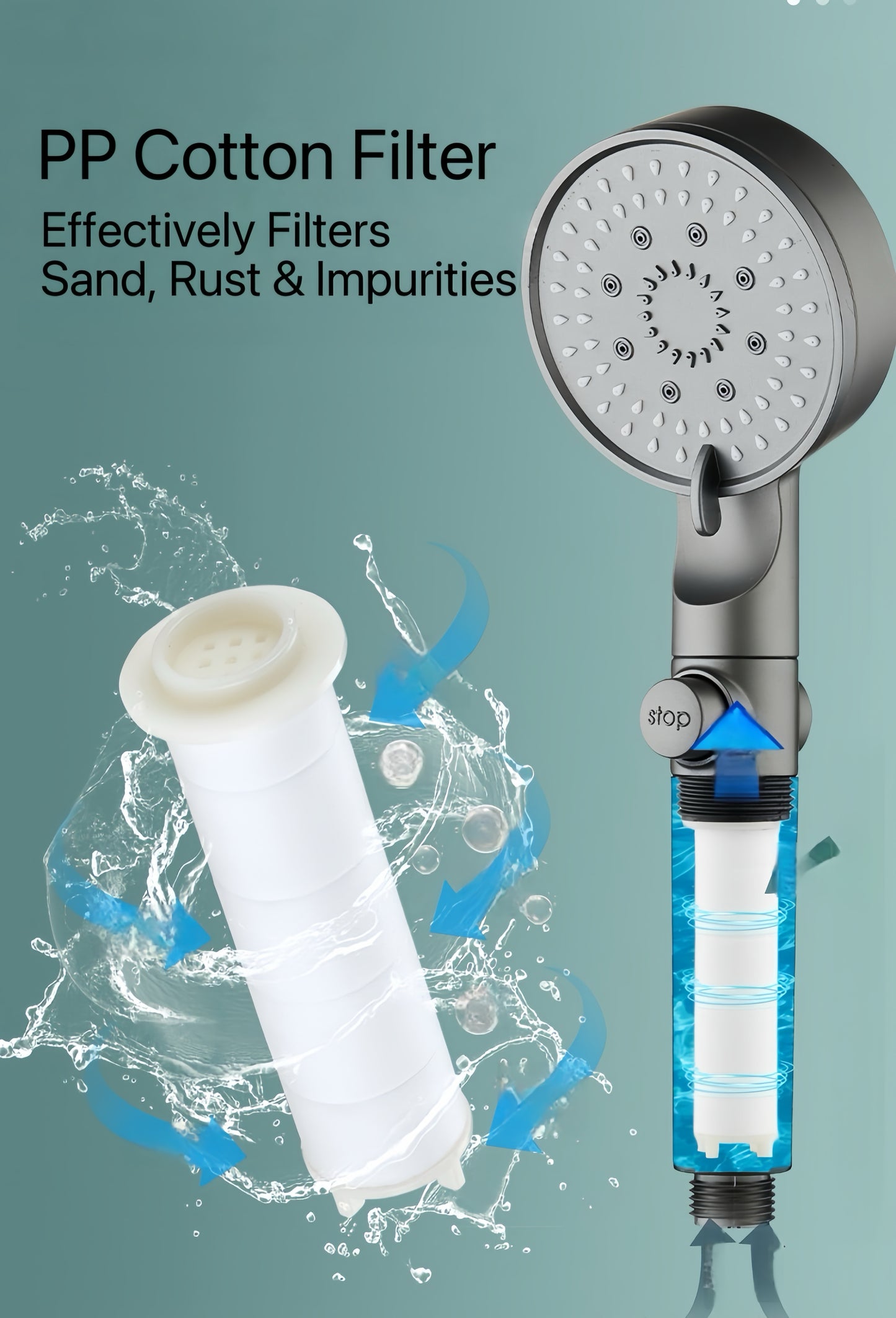 HydroBoost High Pressure 5-Mode Filtered Shower Head
