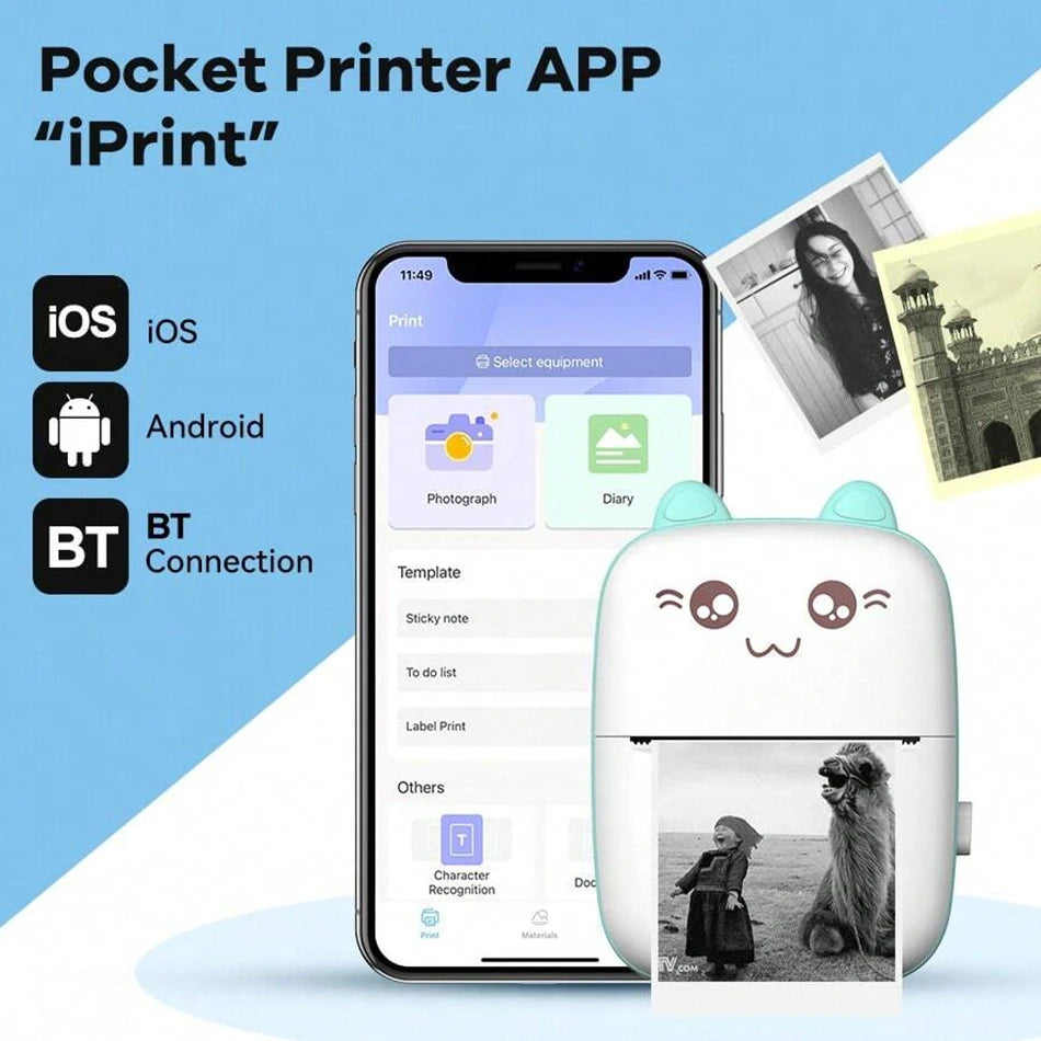 Mini Bluetooth Thermal Printer – Fun & Easy Wireless Printing