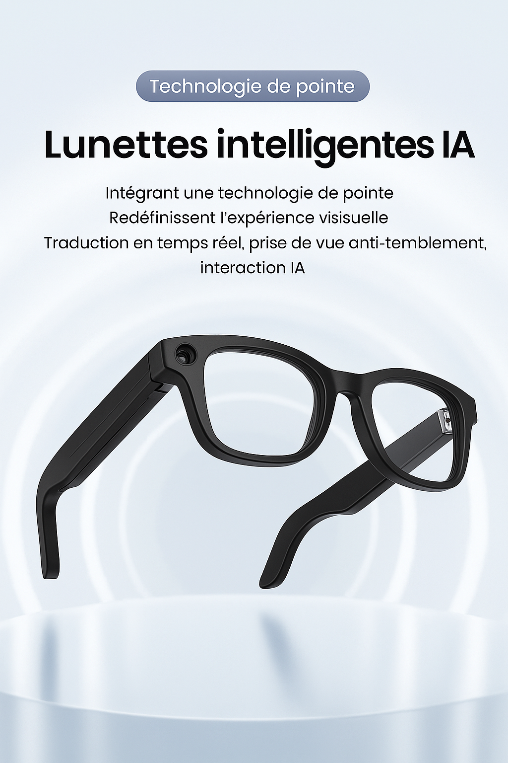Lunettes intelligentes CyanVue AI – Lunettes avec appareil photo 8 MP